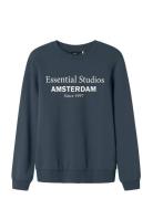 LMTD Nlmness Ls Bru O-Neck Sweat Marinblå