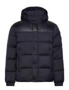 Tommy Hilfiger Mix Down Hooded Puffer Marinblå
