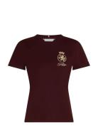 Tommy Hilfiger Gold Crest Reg Ss Tee Burgundy