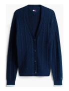 Tommy Jeans Tjw Cable Cardigan Marinblå