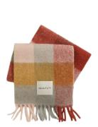GANT Alpaca Wool Check Scarf Röd