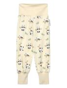 Geggamoja Bamboo Baby Pants Green Tractor Kräm