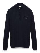 GANT Cotton Cable Half Zip Marinblå