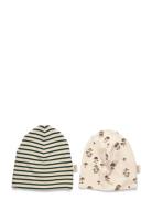 Petit Piao Beanie Hat 2 Pack Kräm