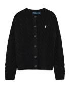 Polo Ralph Lauren Cable-Knit Wool-Cashmere Cardigan Svart