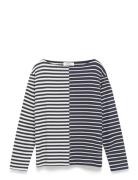 Mads Nørgaard Soft Single Silke Tee Ls Marinblå