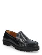 Selected Slhhugo Leather Plain Penny Loafer Noos Svart