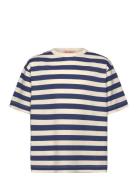 THE ANIMALS OBSERVATORY Stripes Navy Collie T-Shirt Marinblå