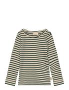 Petit Piao T-Shirt L/S Modal Striped Grön