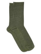 Mp Denmark Fine Wool Rib Socks Grön