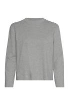 Selected Slfessential Ls Boxy Tee Noos Grå