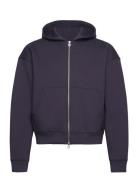 Weekday Simon Scuba Zip Hoodie Marinblå