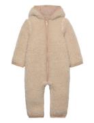 Huttelihut Pram Suit Wool Teddy W. Lin. Kräm
