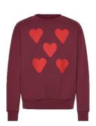 THE ANIMALS OBSERVATORY Hearts Browned Farnet Bear Sweatshirt Burgundy