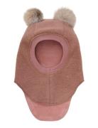Huttelihut Balaclava Wool Alpaca Pompoms Rosa
