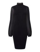 French Connection Krista Mix Ls Short Dress Svart