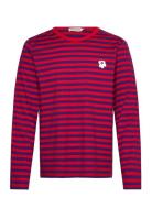 Marimekko Tasaraita Unisex Unikko Ls Röd