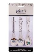 Pippi Langstrømpe Pippi Tableware 3 Spoons Set - Trend Multi/patterned