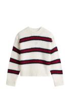 Tommy Jeans Tjw Badge Stripe Fluffy Sweater Vit
