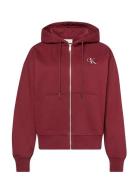 Calvin Klein Jeans Monologo French Terry Fz Bf Hood Burgundy