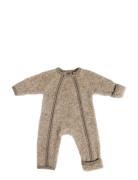 Smallstuff Jumpsuit W. Zipper, Bouclé Merino Wool, Natur Melange Beige