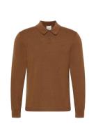 Calvin Klein Ls 100% Merino Polo 14Gg Brun