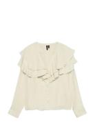 Vero Moda Vmlizzi Ls Flounce Top Wvn Ga Kräm