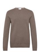 Lindbergh Structure O-Neck Knit Brun