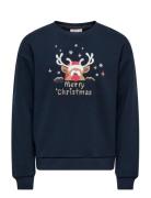 Kids Only Kogyda Life Xmas L/S O-Neck Box Swt Marinblå