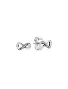Pandora Infinity Sterling Silver Stud Earrings With Clear Cubic Zircon...