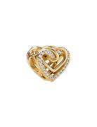 Pandora Heart 14K Gold-Plated Charm With Clear Cubic Zirconia Guld