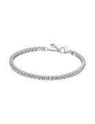Pandora Sterling Silver Bracelet With Clear Cubic Zirconia Silver