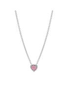Pandora Heart Sterling Silver Collier With Fancy Pink And Clear Cubic ...