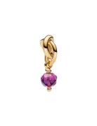 Pandora 14K Gold-Plated Dangle With Sweet Grape Purple Crystal Lila