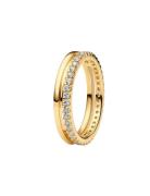 Pandora 14K Gold-Plated Ring With Clear Cubic Zirconia Guld
