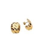 Pandora Rippled 14K Gold-Plated Hoop Earrings And Silic Guld
