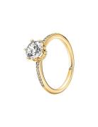 Pandora Crown 14K Gold-Plated Ring With Clear Cubic Zirconia Guld