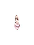 Pandora Heart 14K Rose Gold-Plated Mini Dangle With Orchid Pink Crysta...
