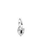Pandora Keyhole Heart Sterling Silver Mini Dangle With Clear Cubic Zir...