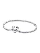 Pandora Disney Snake Chain Sterling Silver Bracelet With Mickey Mouse ...