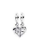 Pandora Heart Sterling Silver Splitable Dangle With Clear Cubic Zircon...