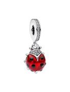 Pandora Ladybird Sterling Silver Dangle With Salsa Red Crystal, Clear ...