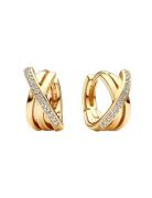 Pandora 14K Gold-Plated Hoop Earrings With Clear Cubic Zirconia Guld