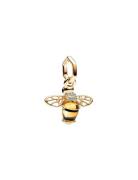 Pandora Bee 14K Gold-Plated Dangle With Black And Sulphur Yellow Cryst...