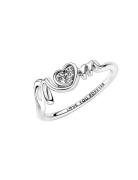Pandora Mom Sterling Silver Ring With Clear Cubic Zirconia Silver