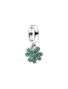 Pandora Clover Sterling Silver Dangle With Royal Green Crystal Grön