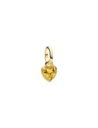Pandora Heart 14K Gold-Plated Mini Dangle With Yellow Cubic Zirconia G...