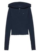 Tommy Jeans Tjw Essential Zipper Hood Cardi Marinblå