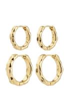 Pilgrim Darby Earrings, 2-In-1 Set, Gold-Plated Guld