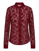 MOS MOSH Mmkether Lace Sequin Shirt Burgundy